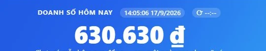 Ô doanh số hôm nay 630.630 đồng trên màn Realtime